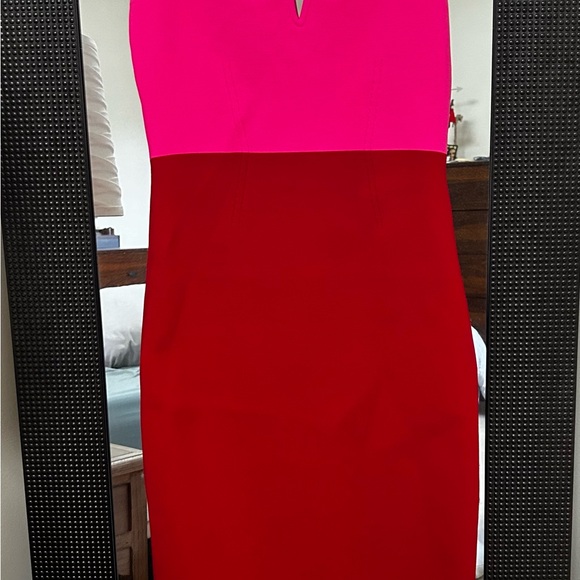 Express, ankle length fitted dress. Flattering, thick sculpt-like material. - Picture 2 of 3